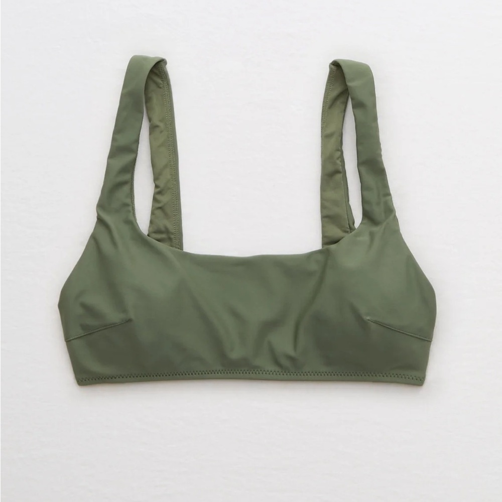 Green Scoop Neck Bikini Top